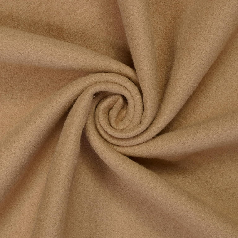 Wool Fabric Brushed Coating 59 inches Wide Soft by The Yard Medium Heavy  Weight (Khaki)