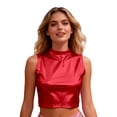 thumbnail image 1 of Gpoecd Camisoles à Col Montant pour Femmes Col Montant Sans Manches Performance pour Carnaval Fête et Tenue de Danse Camisole pour Femmes Rouge,m, 1 of 4