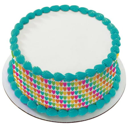 Rainbow Heart Edible Cake Topper Image Strips