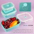 thumbnail image 4 of Folding Silicone Lunch Box Portable Bento Box Food Storage Container with Airtight Lids Stackable Food Silicone Container 350ml800ml1200mlBlue 1, 4 of 6