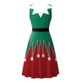 thumbnail image 5 of Shadoumai Christmas Dress Santa Clause Outfit Mini Dress Casual Swing Dress with Santa Belt, 5 of 5