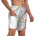 thumbnail image 2 of Balery Abstract Marble Texture Mens Swim Trunks Swim Shorts for Men Quick Dry Inseam Beach Shorts with Compression Liner Pocket-Medium, 2 of 9