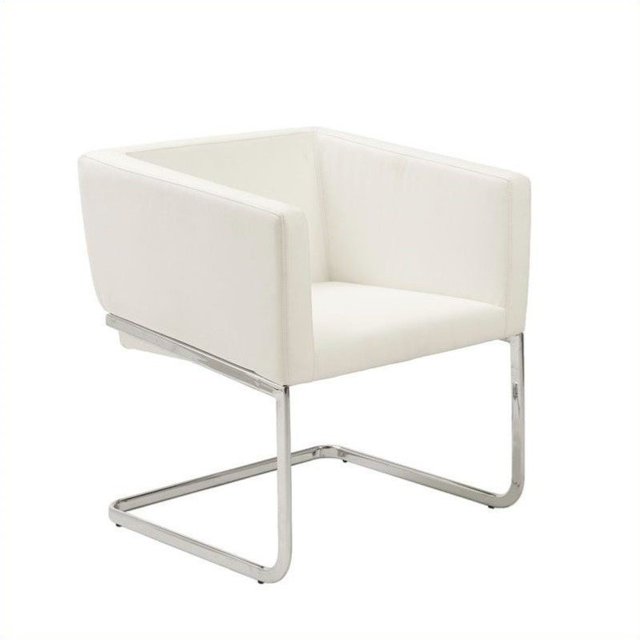 Eurostyle Ari Faux Leather Lounge Arm Chair in White