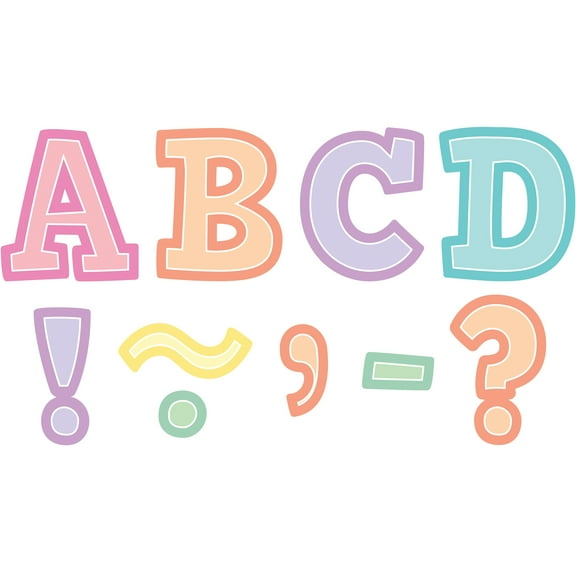 Teacher Created Resources Pastel Pop Bold Block 3" Magnetic Letters, 55 Pieces