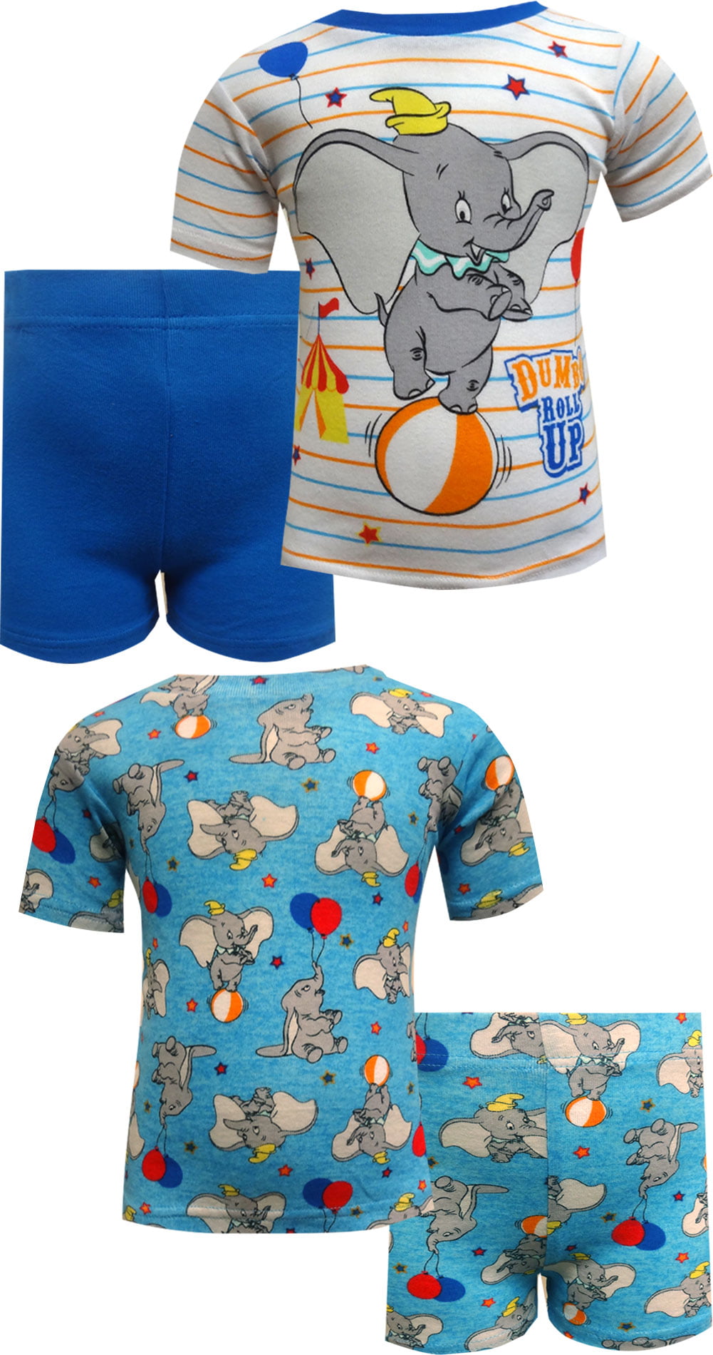 AME Sleepwear Boys Baby Shark 4 Piece Blue Cotton Toddler Pajamas