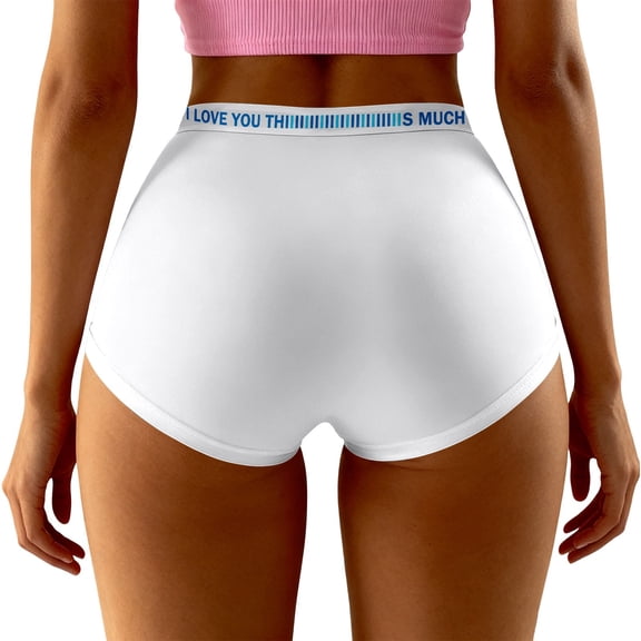 WEIWEN Seamless Underwear for Women High Waisted Bikini Panties for Women Breathable Valentines Day Full Coverage Hipster Briefs Womens Boyshorts Underwear White, XL