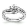 thumbnail image 6 of Solid 14k White Gold Diamond Side-Stones with CZ Cubic Zirconia Center Stone Diamond Engagement Ring Size 8, 6 of 7