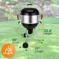 thumbnail image 2 of Portable Outdoor Charcoal BBQ Grill, Barbecue Grills, Perfect for Picnic, Backyard, , Camping, Offset Smoker with Cover, 2 of 7
