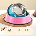 thumbnail image 4 of Sohindel Stainless Steel Non-Slip Pet Feeder Bowl Set with Rubber Base for Pets, Pink (2 Pack), 4 of 5