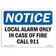 SignMission OS-NS-P-1014-L-14025 - Alarme Locale Seulement en Cas d'Incendie 911 – image 1 sur 1