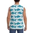 thumbnail image 4 of Fotbe Men's Party Shark Cute Print Men's Sleeveless Muscle Tank Tops Casual T-Shirts for Gym Workout Beach-3X-Large, 4 of 8