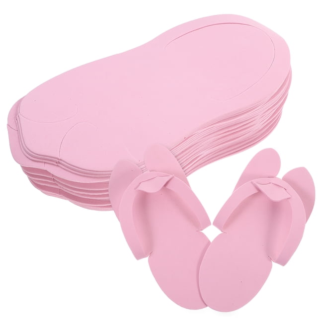 12 pares de pantuflas desechables para pedicura, cómodas chanclas, pantuflas de espuma EVA, colores aleatorios