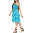 thumbnail image 2 of HAPPY BAY Women's Summer Boho Beach Smocked Mini Flowy Dress Tube Top Strapless Dresses for Women One Size Sky, Floral, 2 of 3