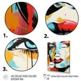 thumbnail image 3 of Designart "Pop Art Woman Portrait In Blue And Orange III" Modern Floater Framed Wall Decor, 3 of 7