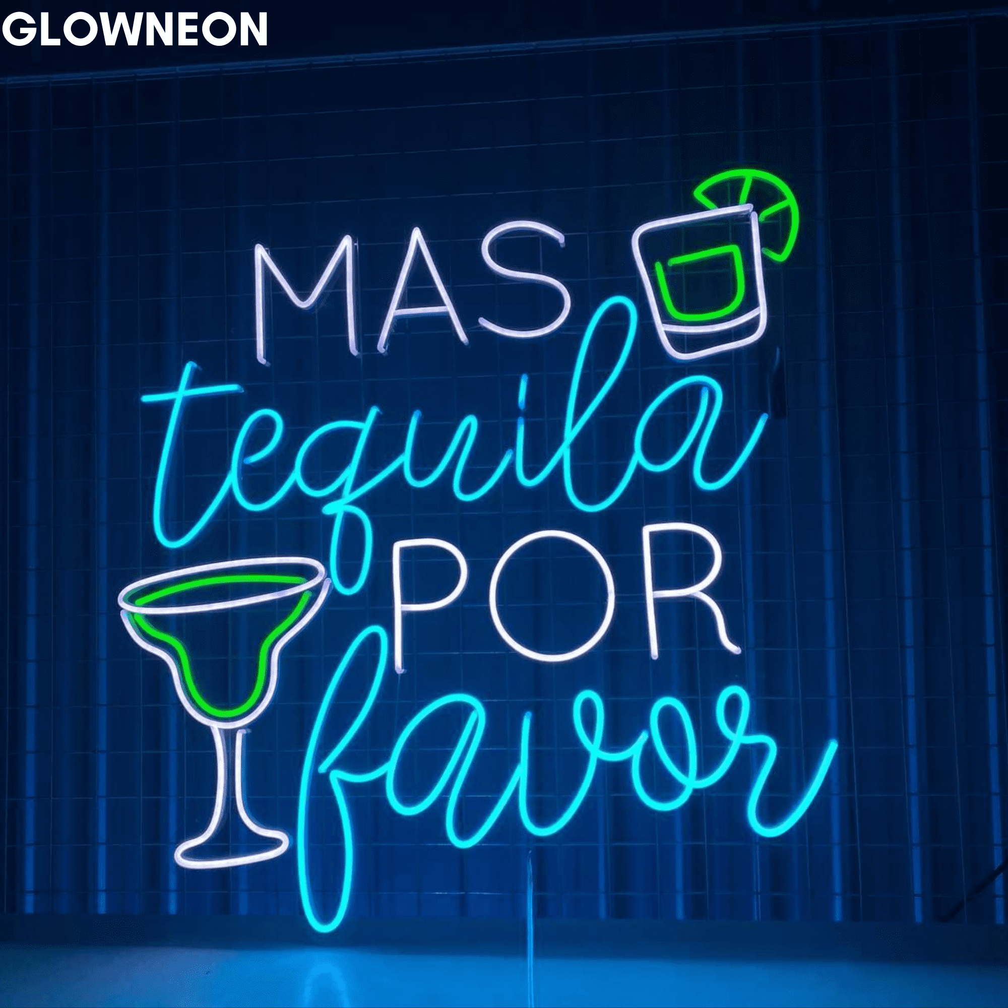 Glowneon Mas Tequila Por Favor Neon Sign For Tequila Cocktail Bar Art