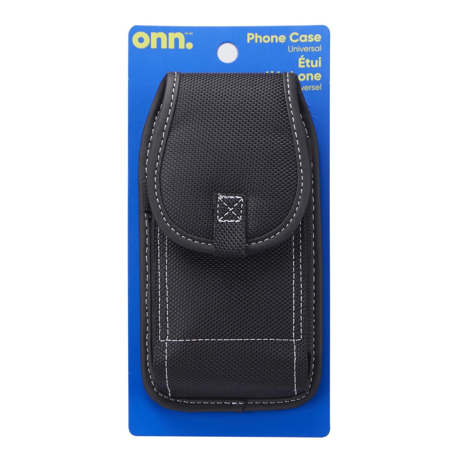 onn. Lightweight Universal Phone Case with Velcro Closure, Fits up to 6.1 in., Durable Belt Clip