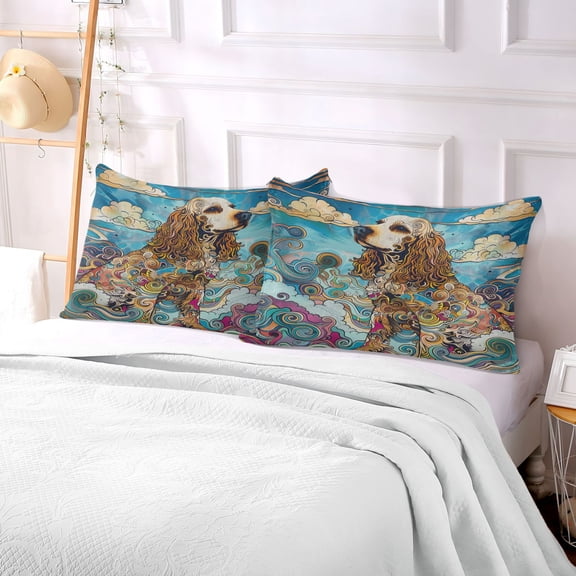 Pillow Case Plush Pillow Swaying Tails in Swirls Case standard size/King size/Queen size Bed Pillow Pillowcases