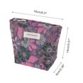thumbnail image 2 of Unique Bargains 1 Pc Vintage Embossment Flower Makeup Bag Polyester Purple Small, 2 of 5