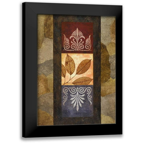 Marcon, Michael 11x14 Black Modern Framed Museum Art Print Titled - Golden Leaves I