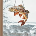 thumbnail image 3 of Brown Trout Acrylic Suncatcher for Rustic Cabin Decor, Fishing Hanging Window, 3 of 5
