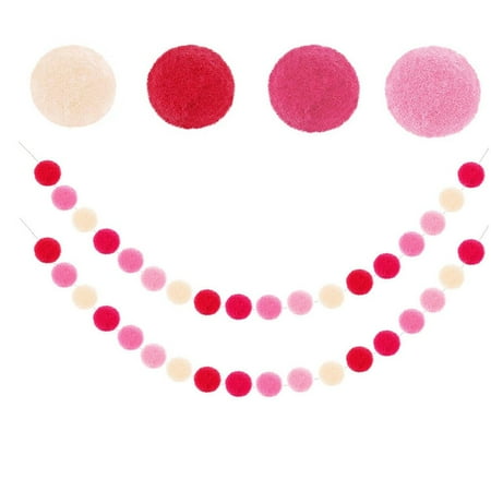 

EastVita 2pcs Colorful Handmade Wool Felt Ball For Wall Decoration Valentine s Day Garland