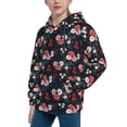 thumbnail image 2 of Fotbe Rose Flowers Pattern Youth Pullover Hooded Sweatshirt, Boys Hoodie, Kangaroo Pocket Hoodie for Kids Girls -Small, 2 of 6