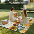 thumbnail image 4 of Sunflowers Outdoor Rug for Patio/Deck/Porch, Non-Slip Large Area Rug 5 x 7 Ft, Floral Green Leaves Bees Watercolor Wooden Indoor Outdoor Rugs Washable Area Rugs, Reversible Camping Rug Carpet Runner, 4 of 8