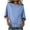 #337-Blue, variant on Women's Ruffle Shoulder Blouse Relaxed Fit Three Quarter Sleeve Solid Color Casual and Chic Style