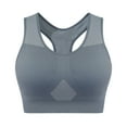 thumbnail image 3 of Jinhomg Y-Back Sports Bra for Women Medium Impact Racerback Workout Bras Comfy Full Coverage Seamless Push Up Bras No Underwire Gray L, 3 of 9