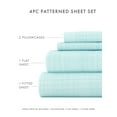 thumbnail image 4 of Comfort Canopy - Bed Sheets 4 Piece Aqua Thatch Patterned Microfiber king size sheet sets, 4 of 11