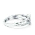 thumbnail image 2 of Simulated Cubic Zirconia Size-5 Moon Star Ring Split Shank Wedding Ring Band 925 Sterling Silver, 2 of 7