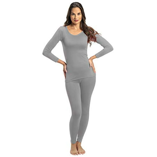 Ultra Dry Women Thermal Underwear Set; Base Layer Soft Fleece Lining Ladies  2 pc Top Shirt & Bottom Leggings Tights Long Johns(Heather Gray, X-Large) -  Yahoo Shopping