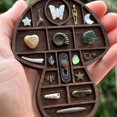 thumbnail image 1 of Mini Wooden Display Shelf for Collectibles \u2013 Rustic Shadow Box Display Case with Multiple Compartments, Miniature Trinket Shelf for Mini Crystals Figures, Small Trinkets (K), 1 of 7