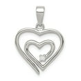 thumbnail image 1 of FB Jewels Sterling Silver Single CZ Heart Pendant, 1 of 2