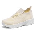 thumbnail image 2 of XIMIN Women's Mesh Sports Shoes - Lightweight Breathable Running Sneakers for Spring Summer Fall, Casual Walking Shoes (Beige, 6), 2 of 5
