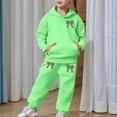 thumbnail image 2 of shqvo Girls Bow Print Clothes 2 Piece Clothing Sets Pullover Tops Hoodie Long Sleeve Sweatshirts and Pants Fall Winter Outfits for Girls Valentines Gifts for Kids Classroom, 2 of 8