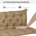 thumbnail image 5 of Outsunny 3 Seater Outdoor Bench Swing Chair Replacement Cushions, Khaki, 5 of 11