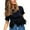 Black, variant on Shirts for Women Short Sleeve Women Solid Tee Short Sleeve Feather Tee Tops Shirts Causal Tee Blouses, Size S