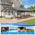 thumbnail image 3 of Erommy Metal Carport 20x30 FT, Heavy Duty Steel Carport with Galvanized Roof and Powder-Coated Frame for Car ,Truck and Boat, 3 of 7