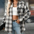 thumbnail image 2 of CHGBMOK Plaid Shirts for Women Casual Button Down Flannel Shirt Long Sleeve Checkered Blouse Tops, 2 of 6