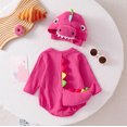 thumbnail image 7 of MEZZALL Boys Girls Jumpsuit Long Sleeve Romper Cartoon Dinosaur Design Hood Bodysuits Hat Set Zip Up Onesie One-Pieces, 7 of 7