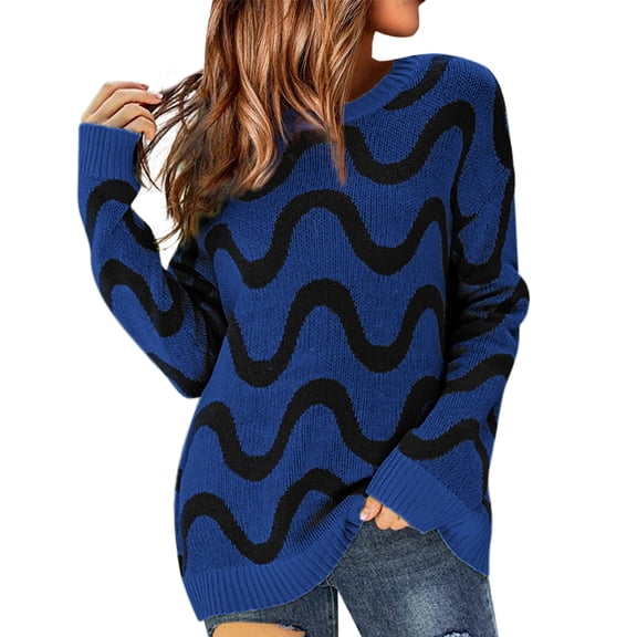 Vedolay Cute Sweaters Women's Fall Winter Sweater Fashion Crew Neck Long Sleeve Pullover Casual Tops,Black L