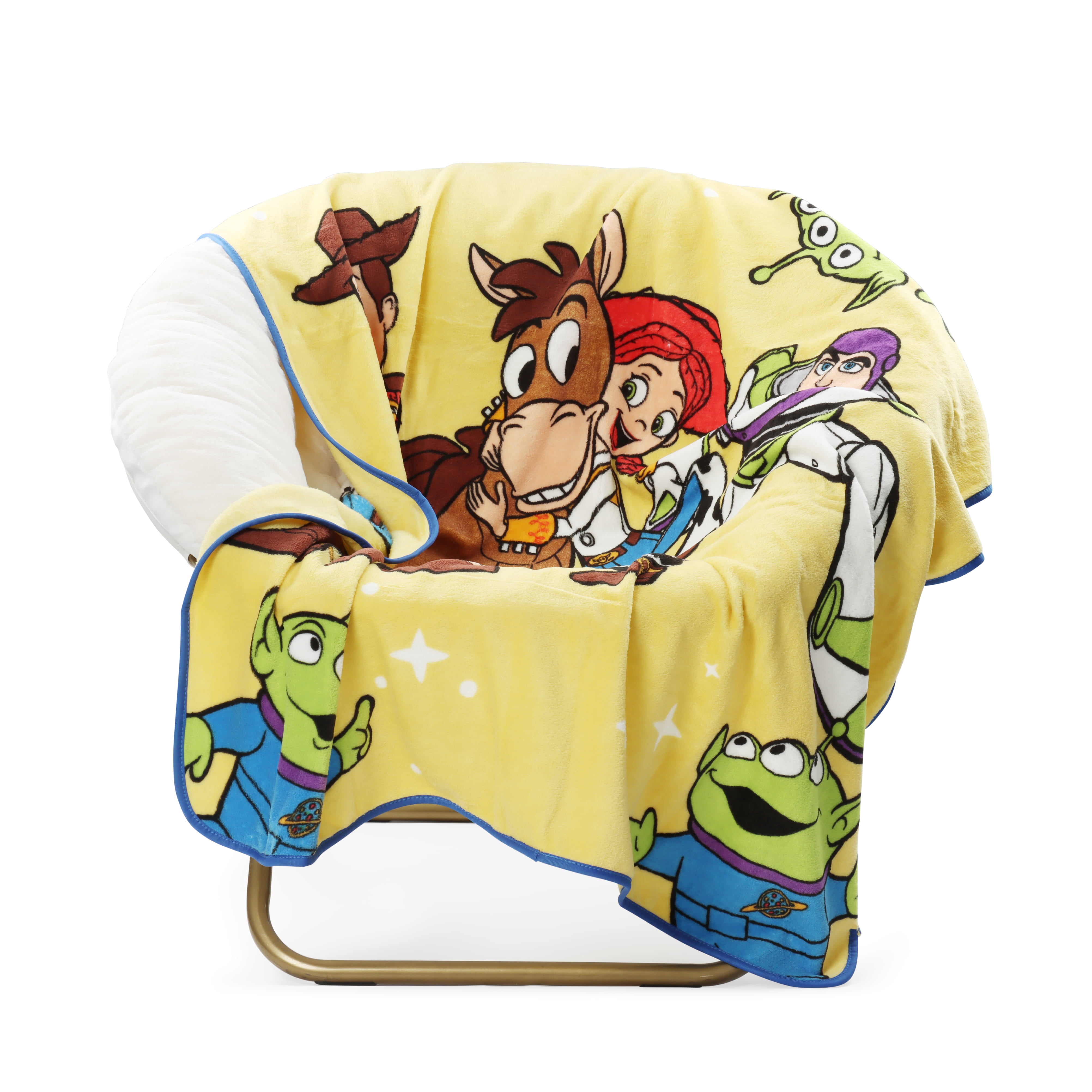 Toy Story Space Kids Throw Blanket, Soft Coral Fleece, Yellow, Disney, 46" x 60"