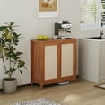 thumbnail image 6 of Rattan Buffet Storage Cabinet, Sideboard Kitchen Wood Cupboard Storage Cabinet with Adjustable Shelves, Entryway Table for Dining Living Room, 6 of 7