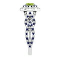 thumbnail image 4 of Dazzlingrock Collection 6X4mm Oval Peridot with Round Blue Sapphire & White Diamond Interweaving Double Halo Wedding Ring for Women in 10K White Gold, Size 4, 4 of 6