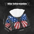 thumbnail image 5 of Zufioo Butterfly With USA Flag Print Long Leather Tissue Bag, PVC Waterproof Napkin Facial Tissue Organizer Dispenser for Living Room, Office, Desk, 5 of 7
