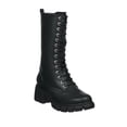 thumbnail image 1 of Bota Alta Mujer Moda Casual Juvenil Urbana Cómoda Tipo Piel Negro Agujetas Tipo Militar 040D2F negro 27 Incógnita 040D2F, 1 of 7
