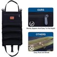 thumbnail image 2 of Rolling Tool Bag, Canvas Wrench Roll Pouch with 5 Zipper Pockets Tool Roll Up Organizer(Black), 2 of 7