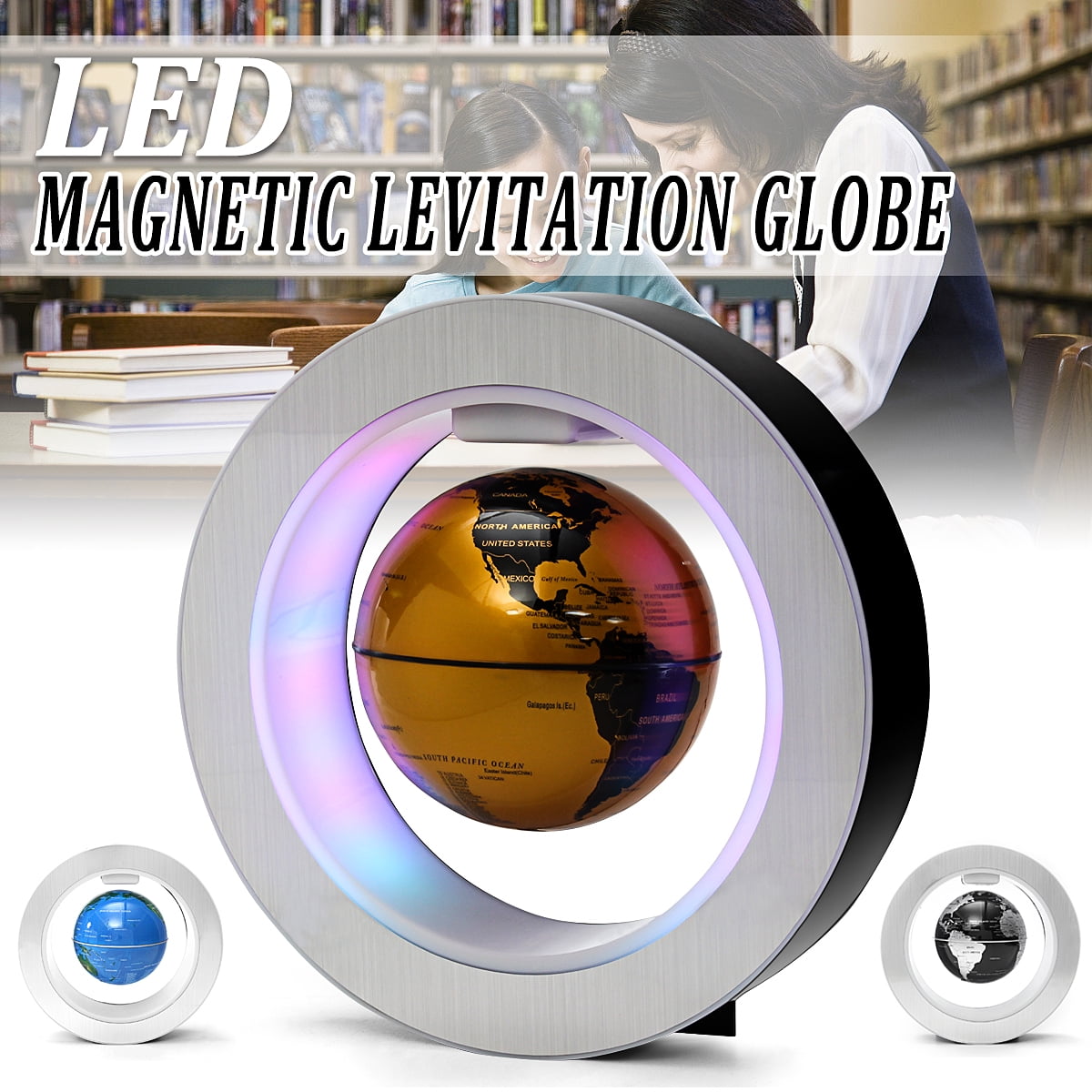 Magnetic levitation Globe with Map of The World   Birthday Gifts Desk Decoration 