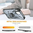 thumbnail image 3 of Case for iPhone 11 Case Military Grade Drop Case with Kickstand Metel Ring Magnetic Holder Shockproof Protective for iPhone 11 Phone Case (Midnight Green), 3 of 9